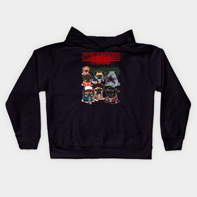 STRANGER PUGS Kids Hoodie by darklordpug